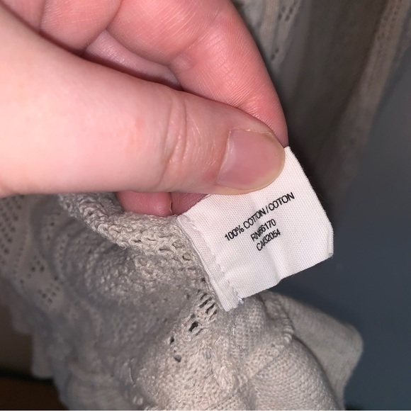 Anthropologie Guinevere Cream Open-Front Ruffle Cardigan XL - Picture 4 of 9